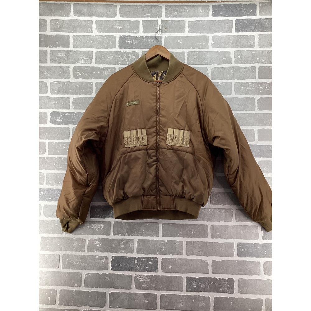 Vintage Columbia Reversible Hunting Bomber Jacket Mens M Brown Camo F7 HM4110